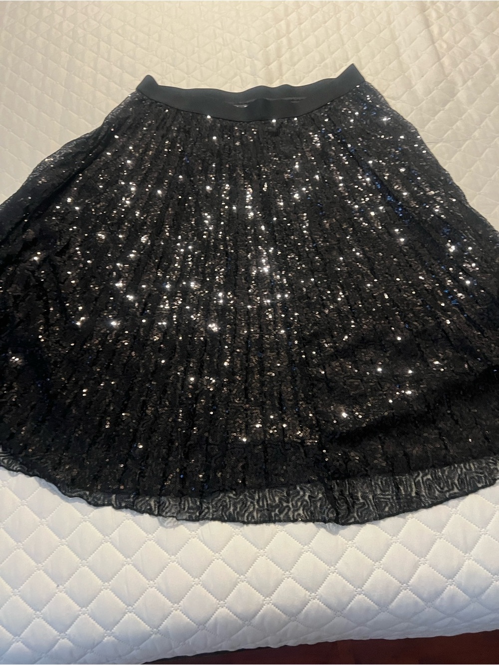 Simply Vera Vera Wang Black Sequin Skater Skirt - Picture 2 of 5